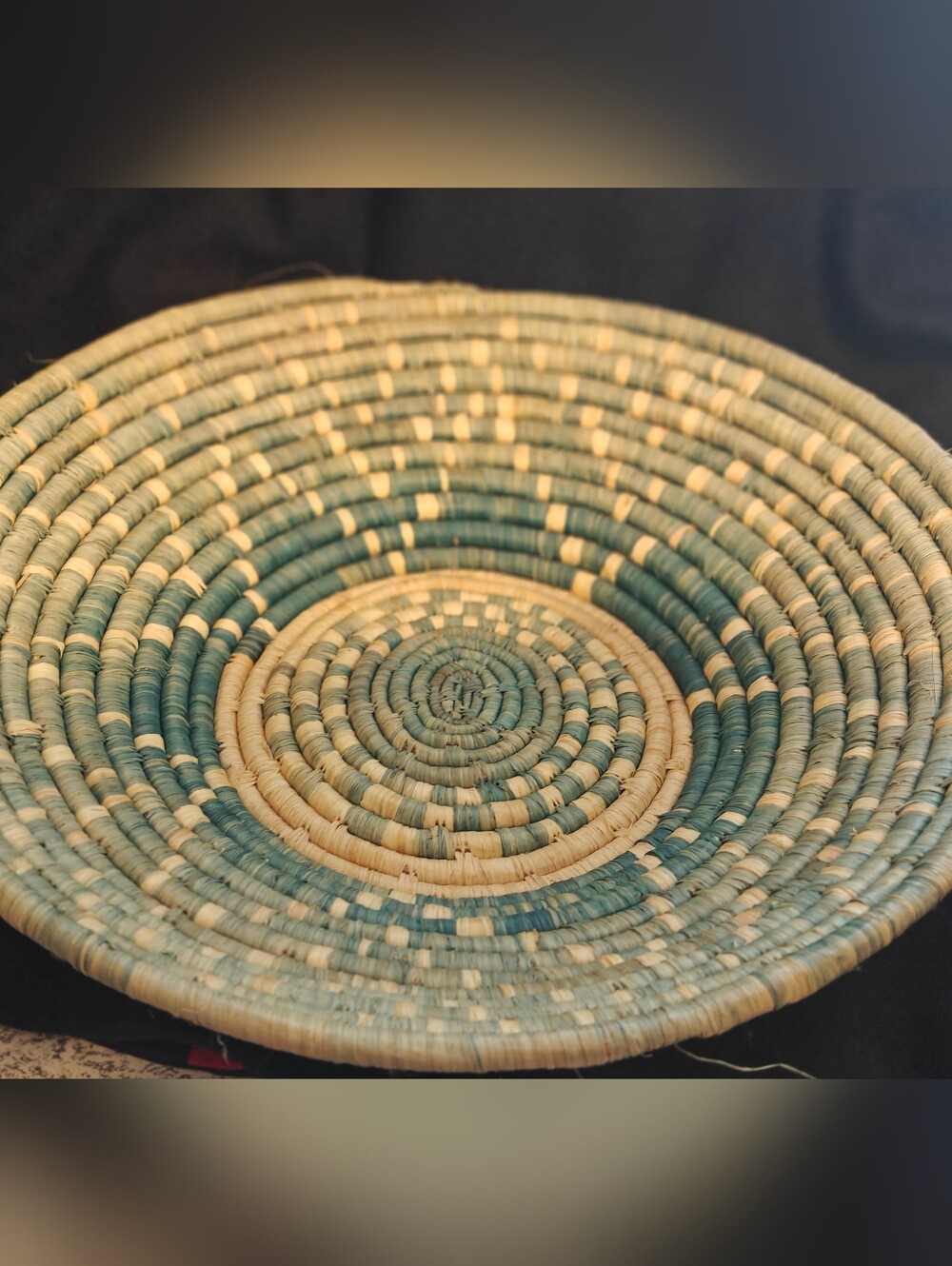 Hand Woven Coiled Baskets 15" Low Bowl African Fruit Bread